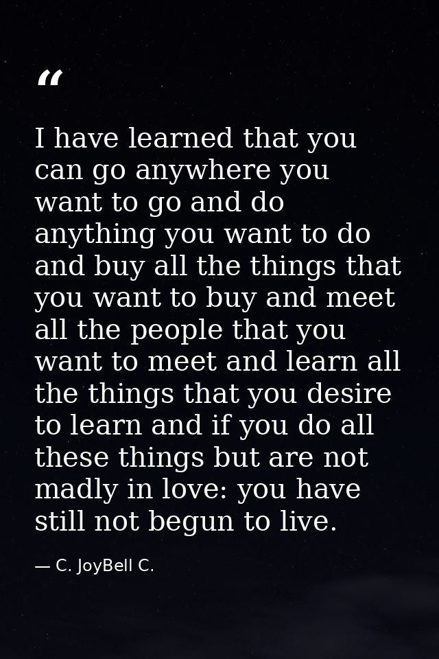 I have learned that you can go anywhere you want to go and do anything you want to do and buy all the things that you wa — C. JoyBell C.