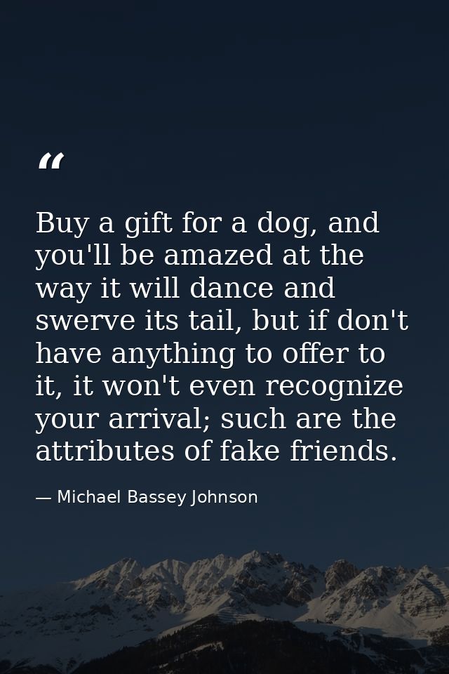 Buy a gift for a dog, and you'll be amazed at the way it will dance and swerve its tail, but if don't have anything to o — Michael Bassey Johnson