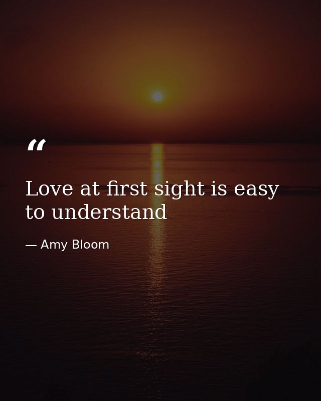 Love at first sight is easy to understand — Amy Bloom