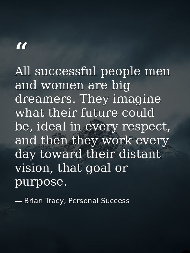 All successful people men and women are big dreamers. They imagine what their future could be, ideal in every respect, a — Brian Tracy, Personal Success