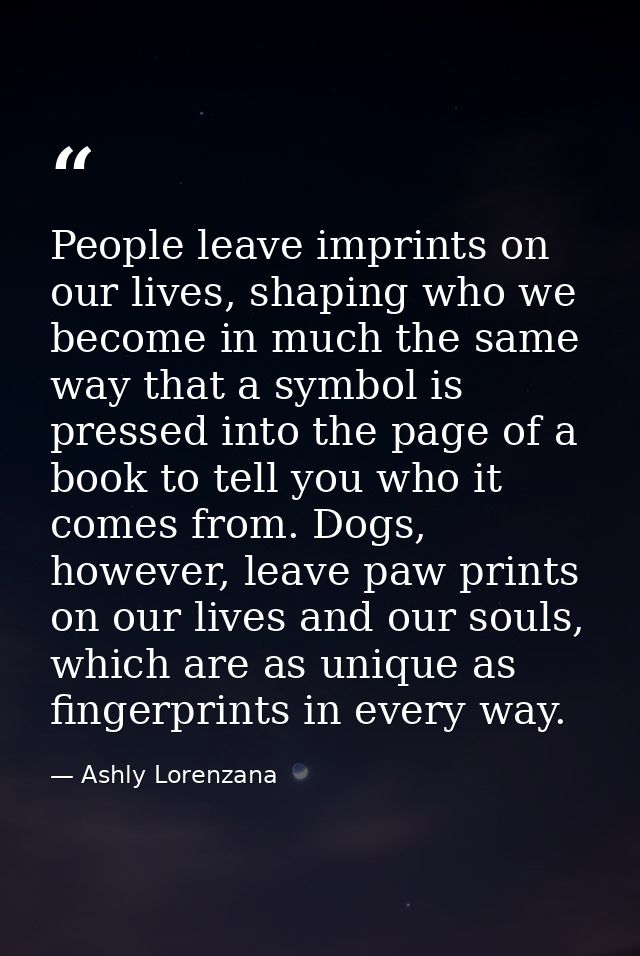 People leave imprints on our lives, shaping who we become in much the same way that a symbol is pressed into the page of — Ashly Lorenzana