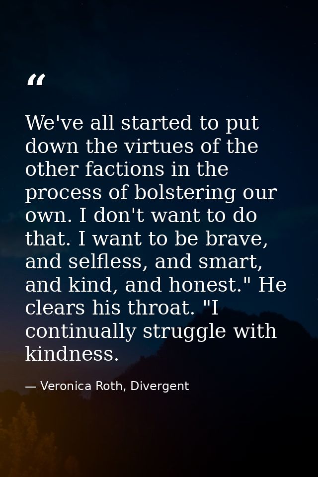 We've all started to put down the virtues of the other factions in the process of bolstering our own. I don't want to do — Veronica Roth, Divergent