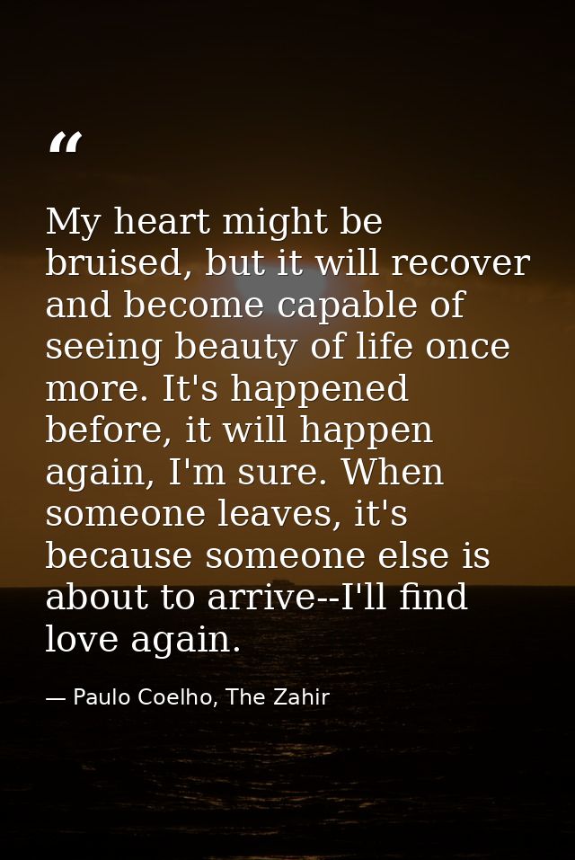 My heart might be bruised, but it will recover and become capable of seeing beauty of life once more. It's happened befo — Paulo Coelho, The Zahir