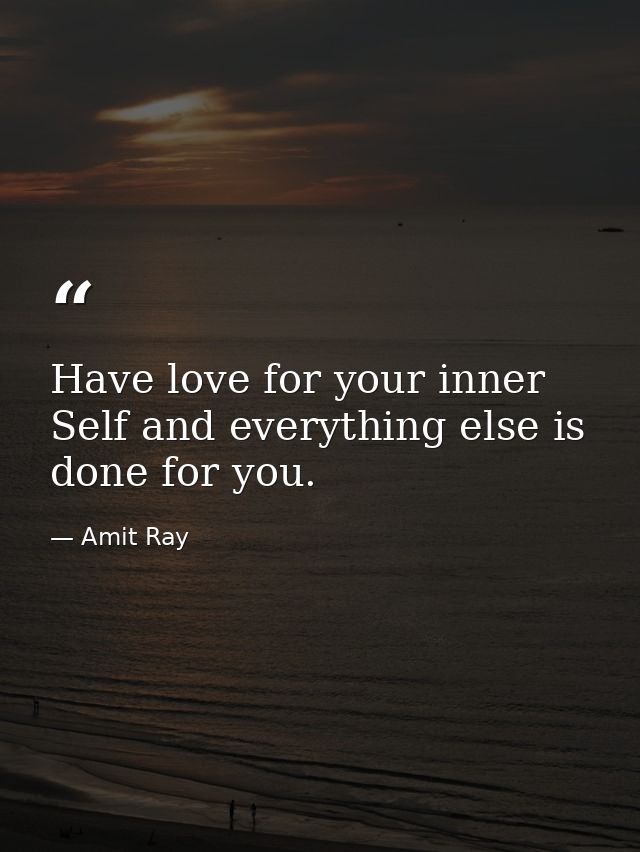 Have love for your inner Self and everything else is done for you. — Amit Ray