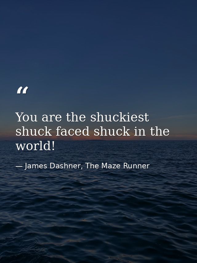 You are the shuckiest shuck faced shuck in the world! — James Dashner, The Maze Runner