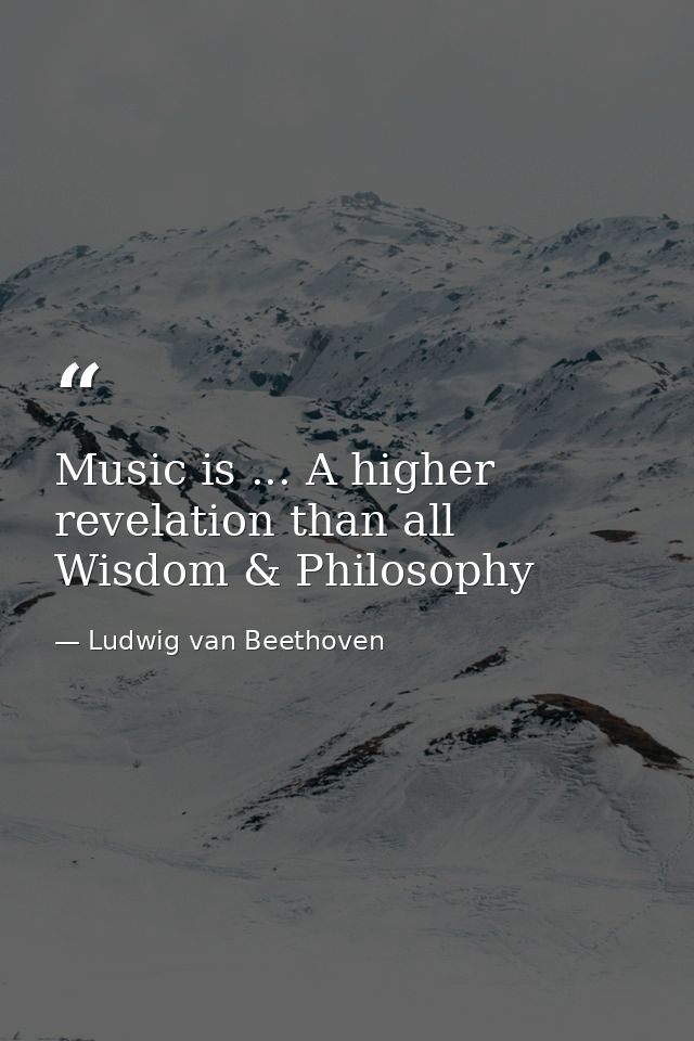 Music is ... A higher revelation than all Wisdom & Philosophy — Ludwig van Beethoven
