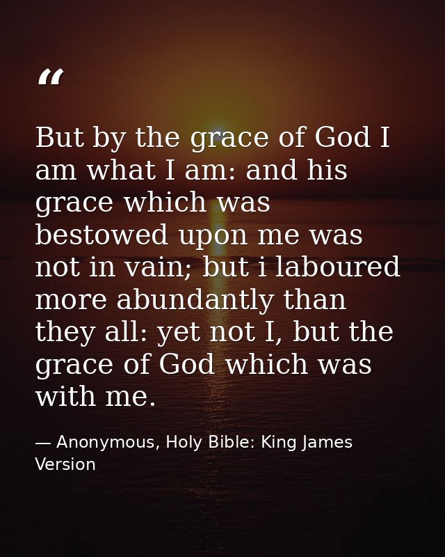 But by the grace of God I am what I am: and his grace which was bestowed upon me was not in vain; but i laboured more ab — Anonymous, Holy Bible: King James Version