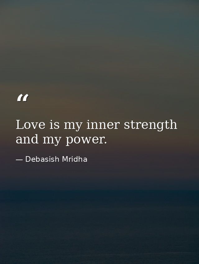 Love is my inner strength and my power. — Debasish Mridha