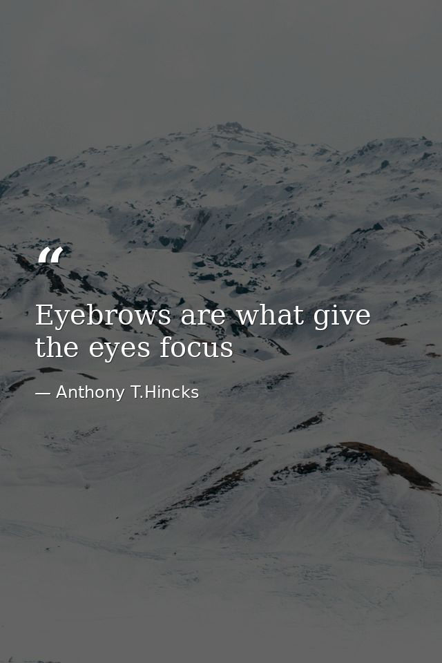 Eyebrows are what give the eyes focus — Anthony T.Hincks