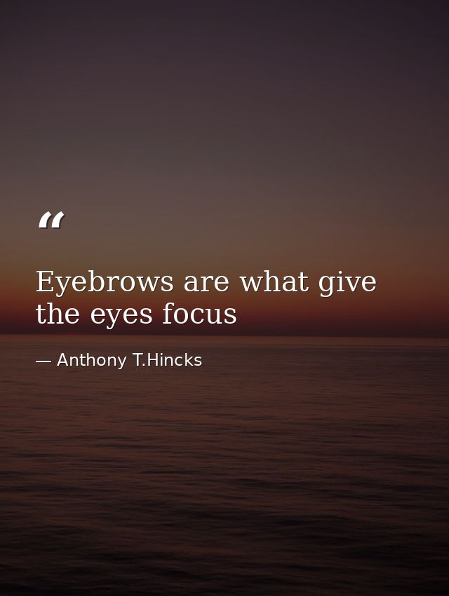 Eyebrows are what give the eyes focus — Anthony T.Hincks