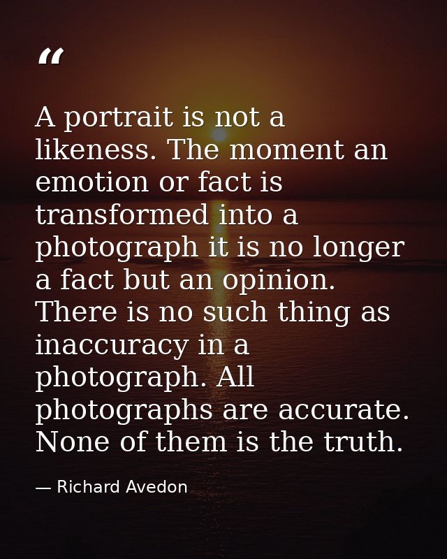 A portrait is not a likeness. The moment an emotion or fact is transformed into a photograph it is no longer a fact but  — Richard Avedon