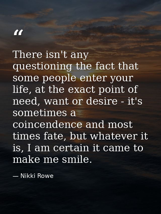 There isn't any questioning the fact that some people enter your life, at the exact point of need, want or desire - it's — Nikki Rowe