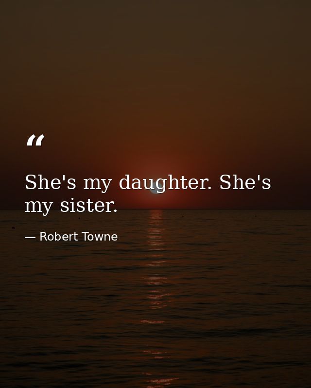 She's my daughter. She's my sister. — Robert Towne