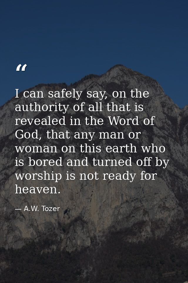 I can safely say, on the authority of all that is revealed in the Word of God, that any man or woman on this earth who i — A.W. Tozer