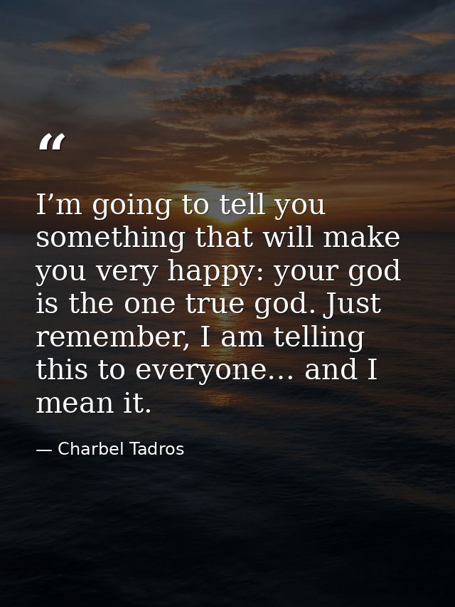 I’m going to tell you something that will make you very happy: your god is the one true god. Just remember, I am telling — Charbel Tadros