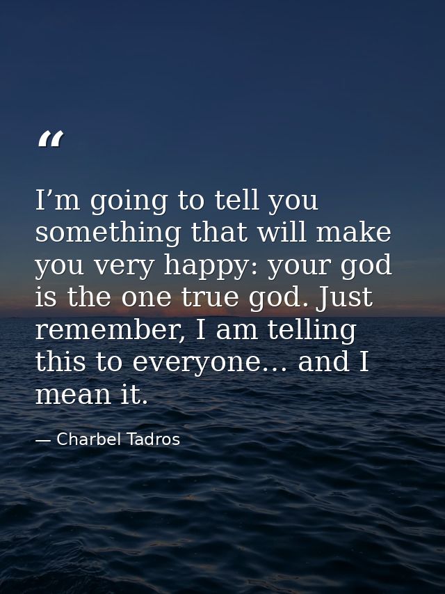 I’m going to tell you something that will make you very happy: your god is the one true god. Just remember, I am telling — Charbel Tadros