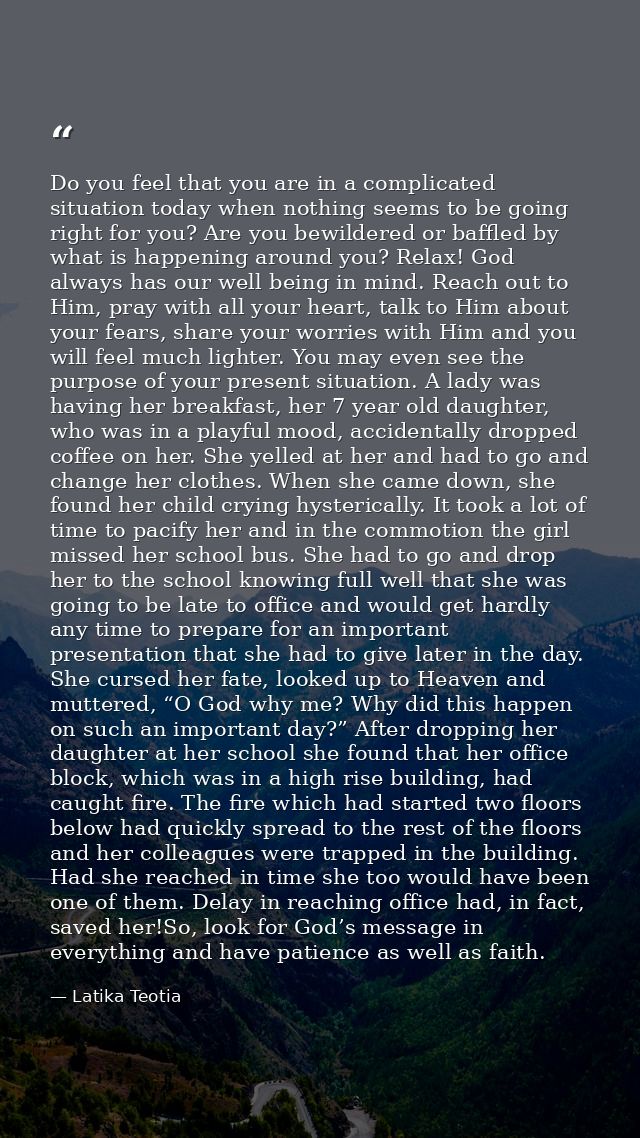 Do you feel that you are in a complicated situation today when nothing seems to be going right for you? Are you bewilder — Latika Teotia