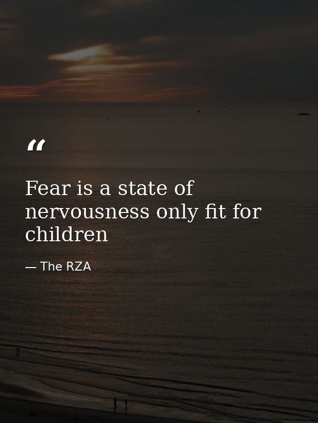 Fear is a state of nervousness only fit for children — The RZA