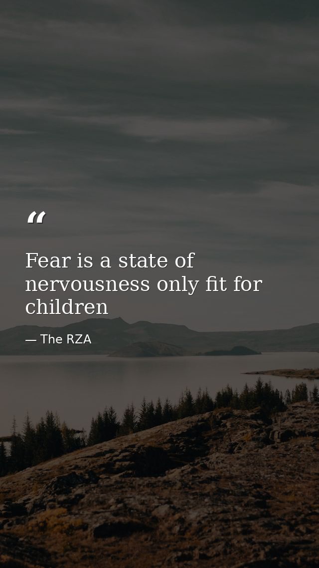 Fear is a state of nervousness only fit for children — The RZA