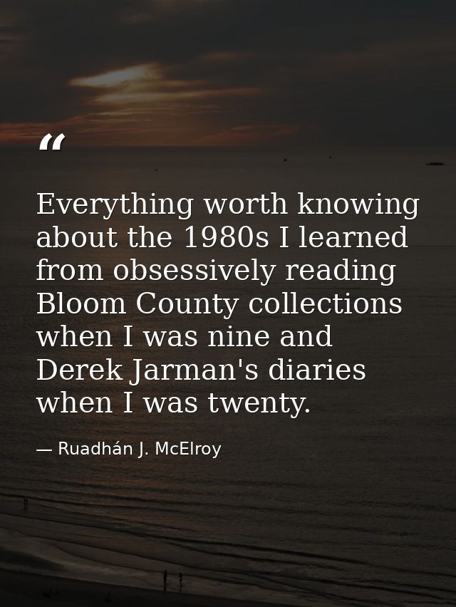 Everything worth knowing about the 1980s I learned from obsessively reading Bloom County collections when I was nine and — Ruadhán J. McElroy