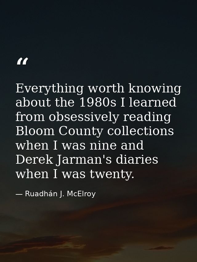 Everything worth knowing about the 1980s I learned from obsessively reading Bloom County collections when I was nine and — Ruadhán J. McElroy