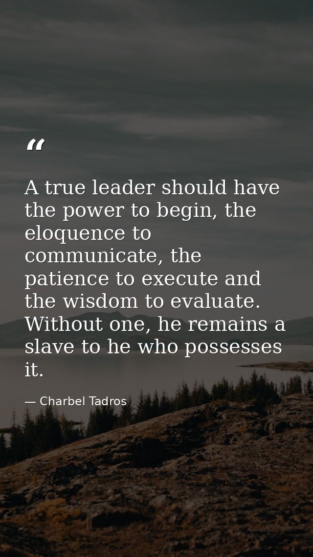 A true leader should have the power to begin, the eloquence to communicate, the patience to execute and the wisdom to ev — Charbel Tadros