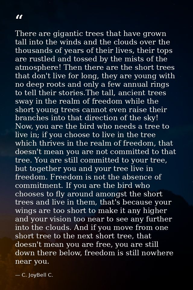 There are gigantic trees that have grown tall into the winds and the clouds over the thousands of years of their lives,  — C. JoyBell C.