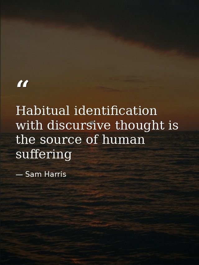 Habitual identification with discursive thought is the source of human suffering — Sam Harris