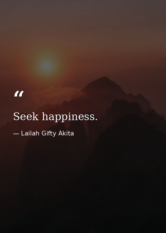 Seek happiness. — Lailah Gifty Akita