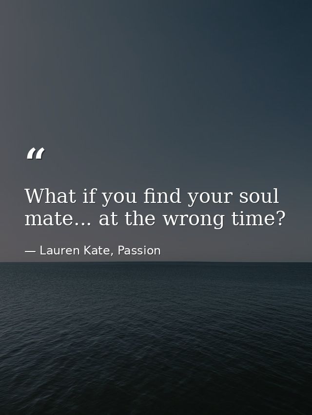 What if you find your soul mate... at the wrong time? — Lauren Kate, Passion
