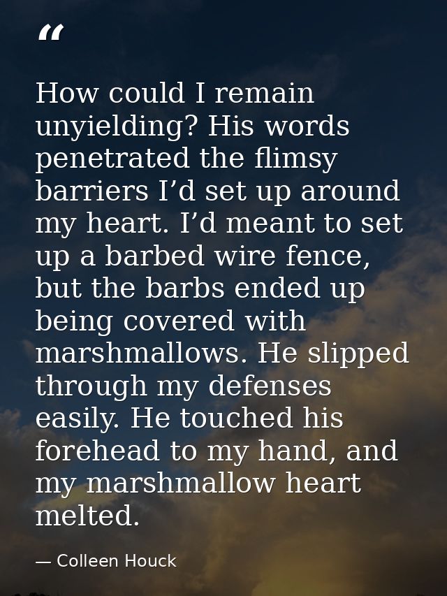How could I remain unyielding? His words penetrated the flimsy barriers I’d set up around my heart. I’d meant to set up  — Colleen Houck