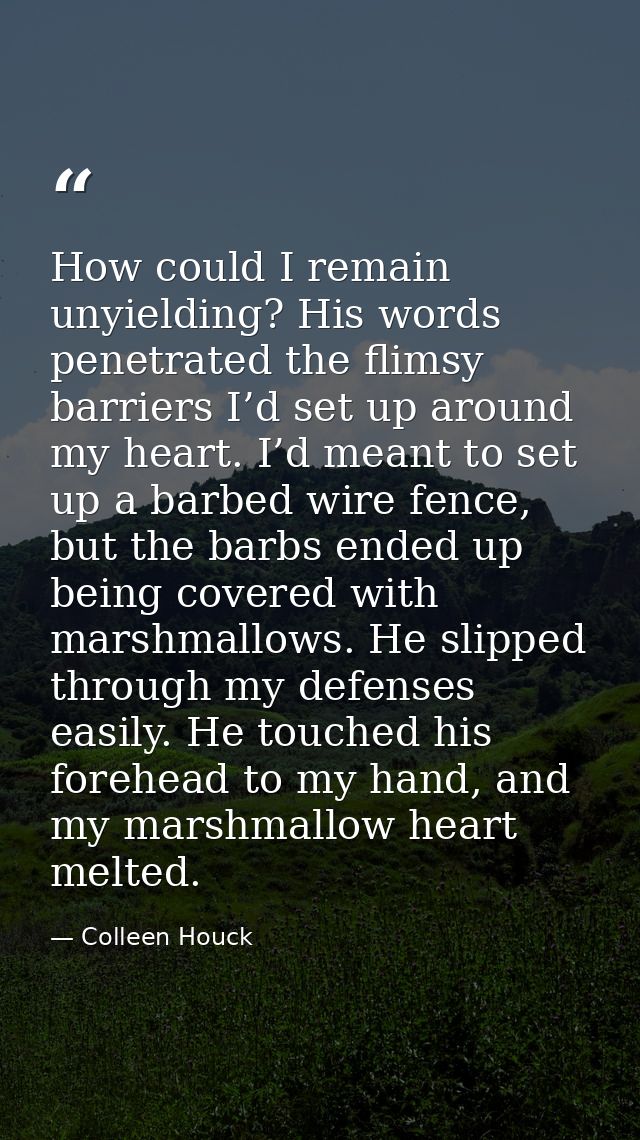 How could I remain unyielding? His words penetrated the flimsy barriers I’d set up around my heart. I’d meant to set up  — Colleen Houck