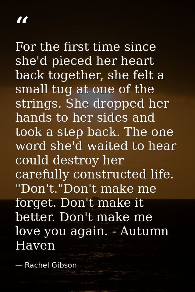 For the first time since she'd pieced her heart back together, she felt a small tug at one of the strings. She dropped h — Rachel Gibson