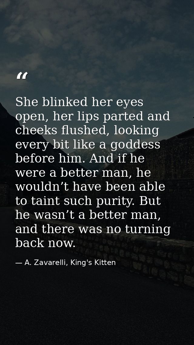 She blinked her eyes open, her lips parted and cheeks flushed, looking every bit like a goddess before him. And if he we — A. Zavarelli, King's Kitten