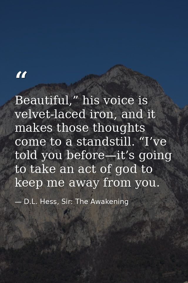 Beautiful,” his voice is velvet-laced iron, and it makes those thoughts come to a standstill. “I’ve told you before—it’s — D.L. Hess, Sir: The Awakening