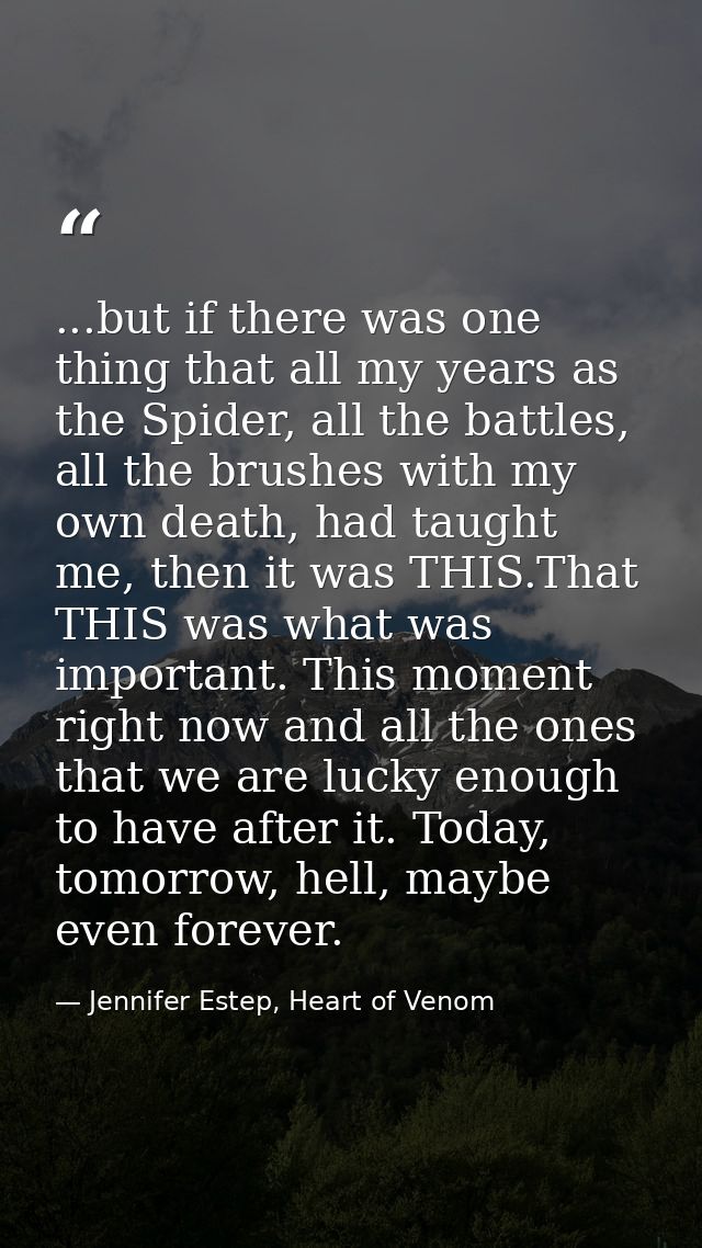 ...but if there was one thing that all my years as the Spider, all the battles, all the brushes with my own death, had t — Jennifer Estep, Heart of Venom