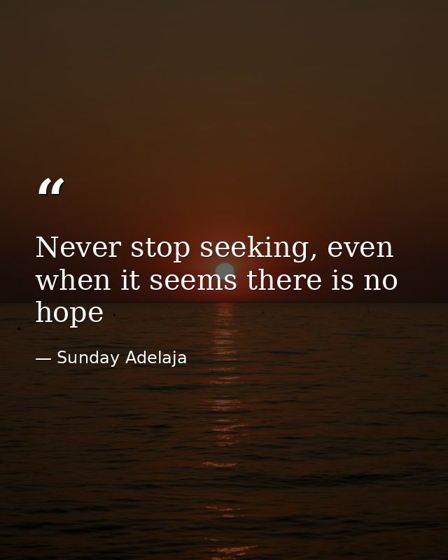 Never stop seeking, even when it seems there is no hope — Sunday Adelaja