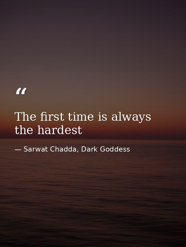 The first time is always the hardest — Sarwat Chadda, Dark Goddess