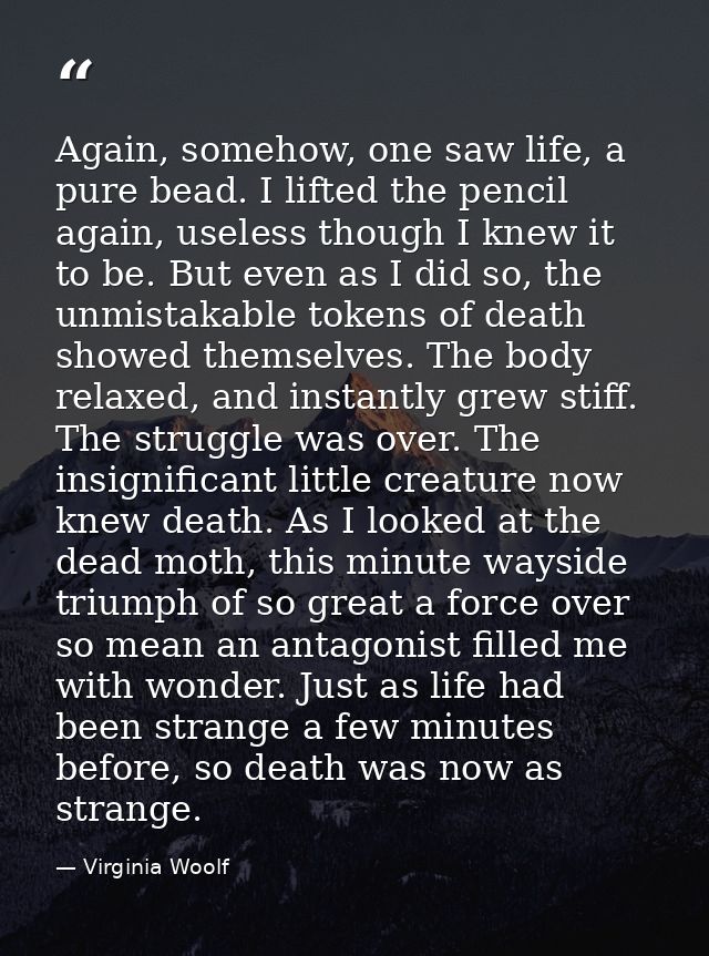 Again, somehow, one saw life, a pure bead. I lifted the pencil again, useless though I knew it to be. But even as I did  — Virginia Woolf