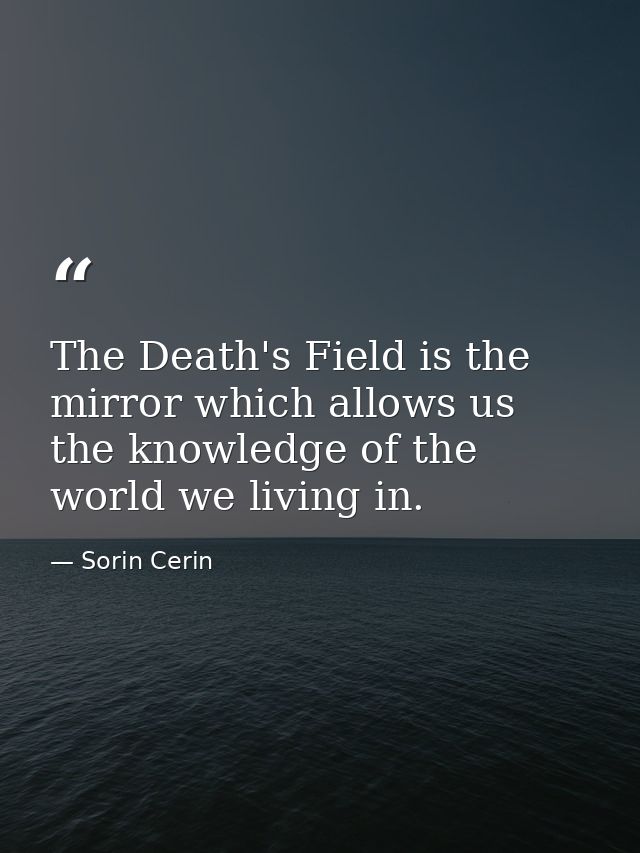 The Death's Field is the mirror which allows us the knowledge of the world we living in. — Sorin Cerin