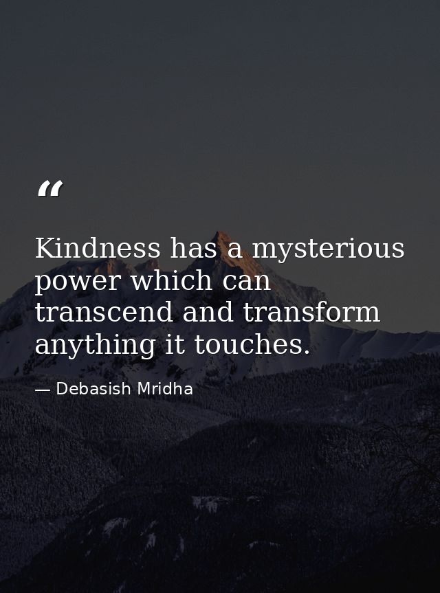 Kindness has a mysterious power which can transcend and transform anything it touches. — Debasish Mridha