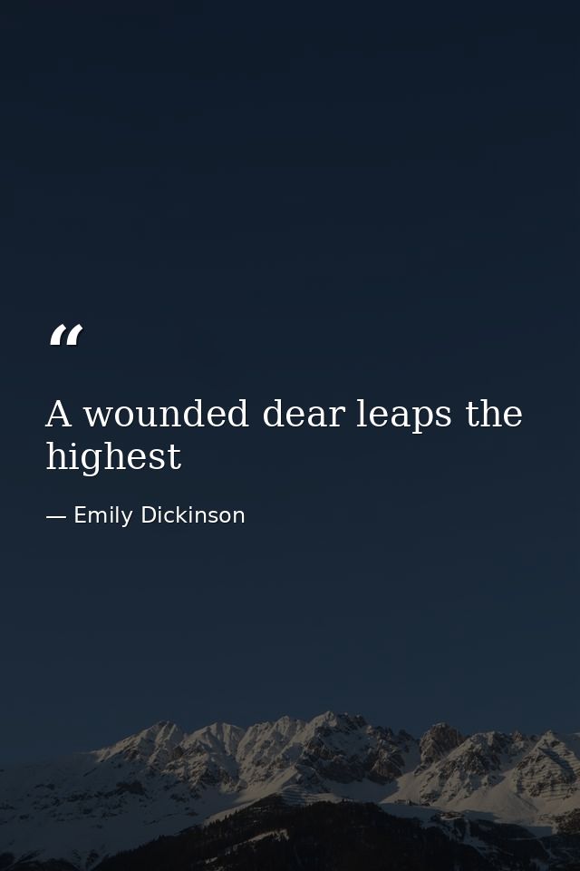 A wounded dear leaps the highest — Emily Dickinson