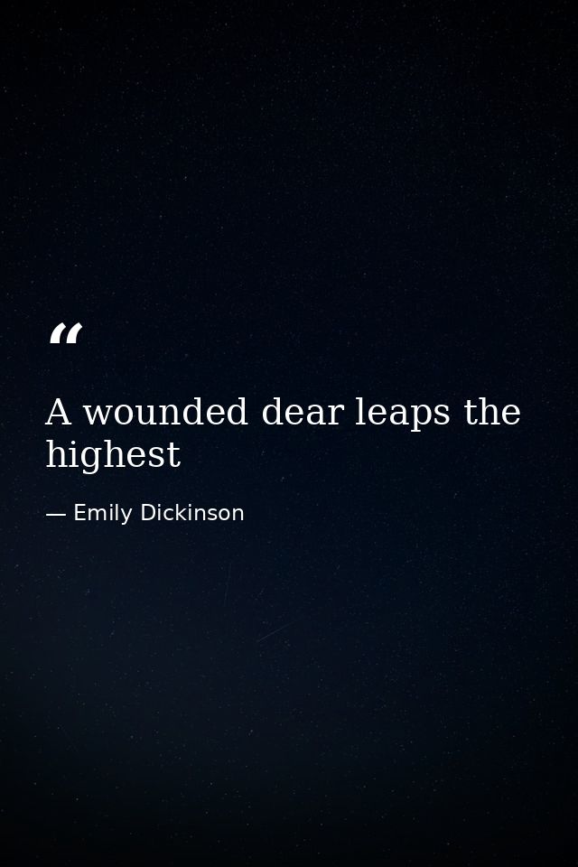 A wounded dear leaps the highest — Emily Dickinson