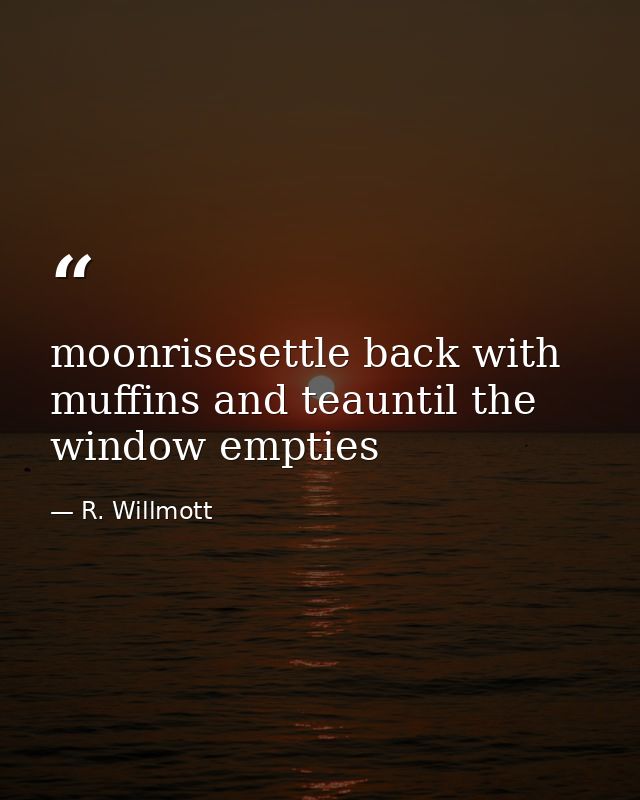 moonrisesettle back with muffins and teauntil the window empties — R. Willmott