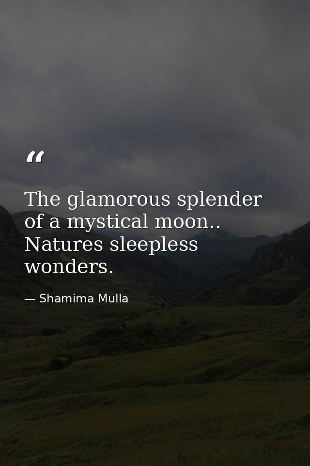 The glamorous splender of a mystical moon.. Natures sleepless wonders. — Shamima Mulla