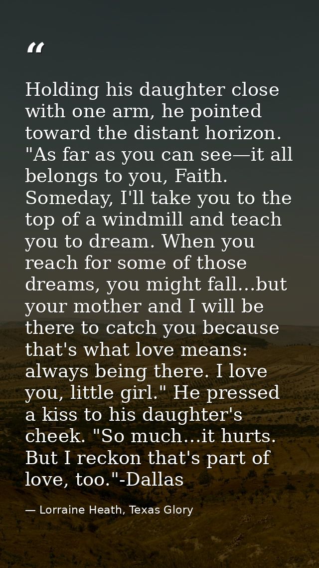 Holding his daughter close with one arm, he pointed toward the distant horizon. "As far as you can see—it all belongs to — Lorraine Heath, Texas Glory