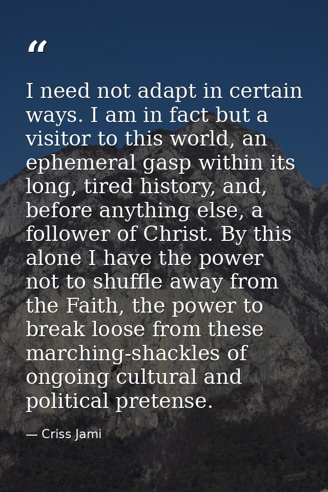 I need not adapt in certain ways. I am in fact but a visitor to this world, an ephemeral gasp within its long, tired his — Criss Jami