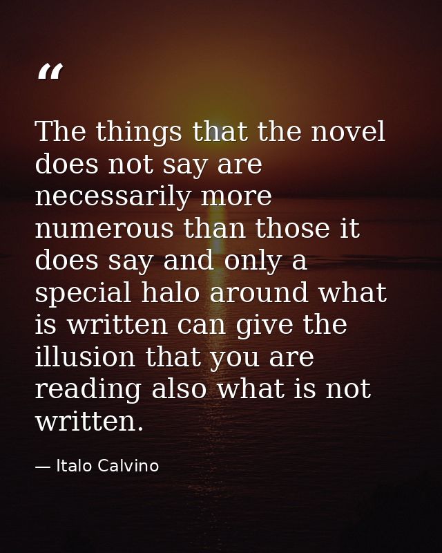 The things that the novel does not say are necessarily more numerous than those it does say and only a special halo arou — Italo Calvino