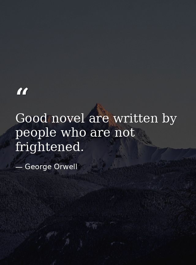 Good novel are written by people who are not frightened. — George Orwell