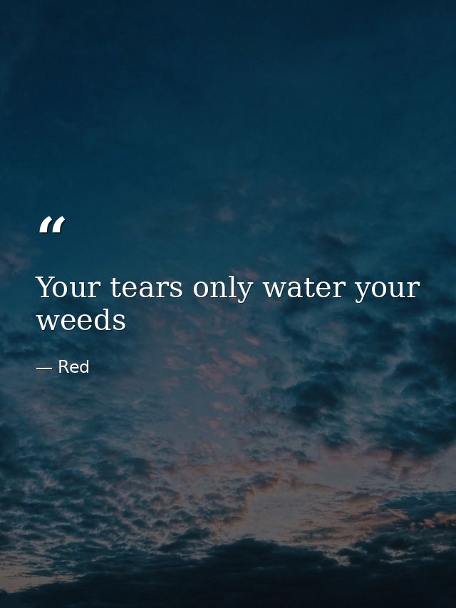 Your tears only water your weeds — Red